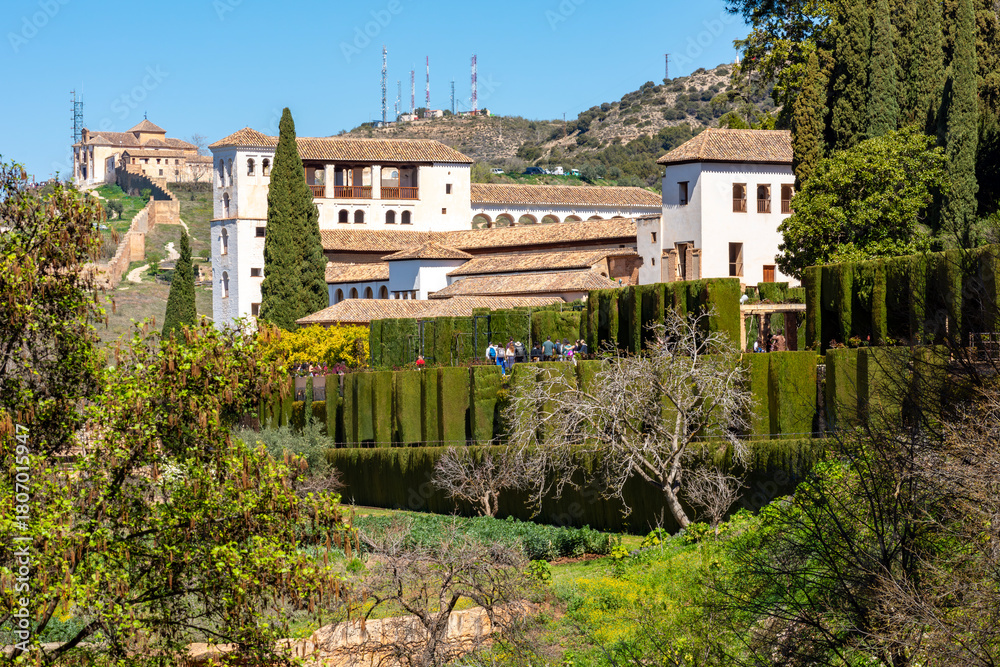 Obraz premium Generalife palace and gardens in Alhambra, Granada, Spain