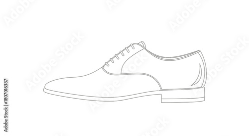 Elegant oxford shoe outline illustration embodying classic style and formal footwear design