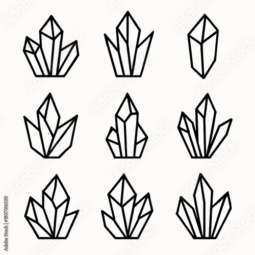 Geometric crystal pattern with nine different designs