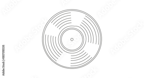 Stylized vinyl record illustration with concentric grooves and circular pattern