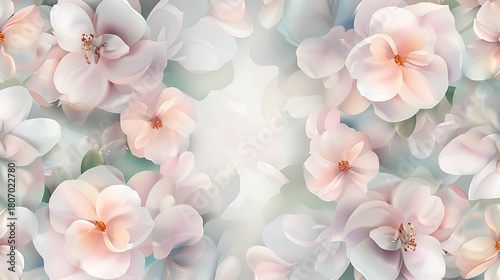 Soft Pastel Floral Background with Delicate Flowers and Subtle Hues for Elegant Design Projects