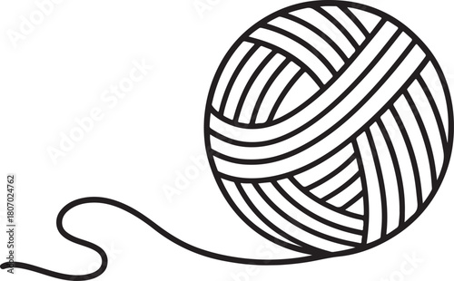  Round skein of knitting thread isolated on white background