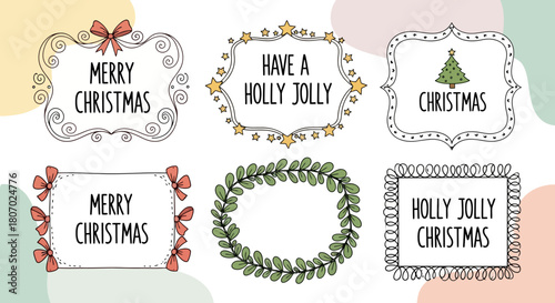 Festive Holiday Frames Christmas & Holly Jolly Designs for Seasonal Greetings and Decorations