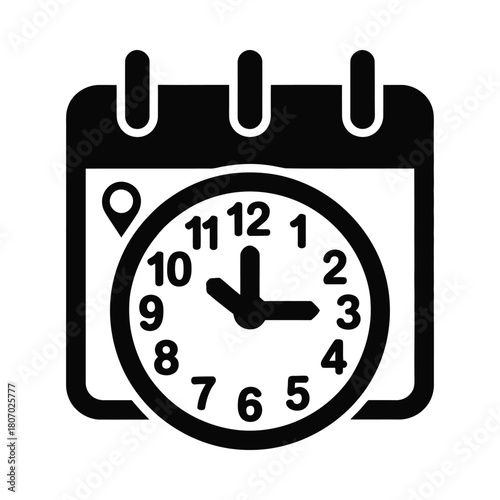 Calendar and clock icon representing scheduling and time management