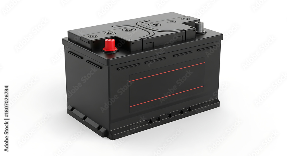 Obraz premium Automotive 12v car battery, key power source for vehicle engine ignition