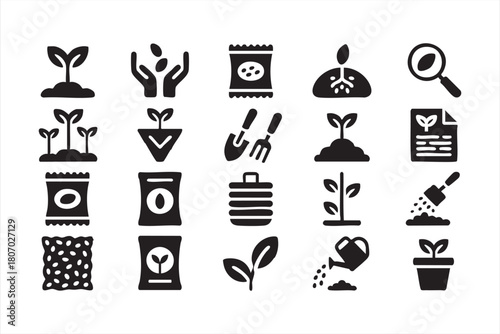 Garden Sprout Icons for UI Systems, Sowing Tools, and Horticulture Workflows