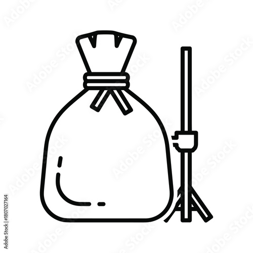 Sandbag for lighting equipment on a stand isolated on