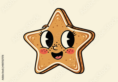 Cartoon starfish with a cheerful expression and rosy cheeks on a plain background.