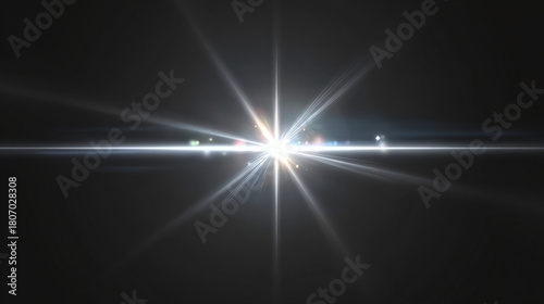 An abstract image of a bright star with radiating light, perfect for conveying energy and brilliance. The star shines brightly against a dark background, creating a dramatic contrast