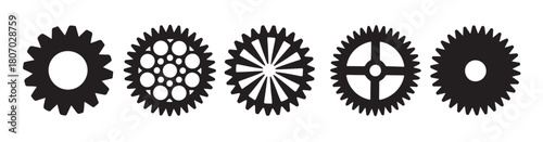 Vector Illustration of Different Gear Types