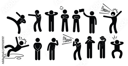 Human action poses vector illustration