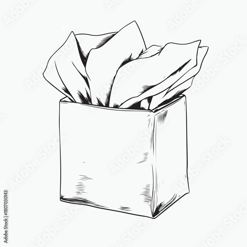 hand drawn vector illustration of tissues