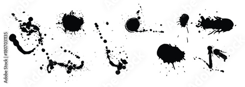 ink splash stain shape brush abstract spatter isolated