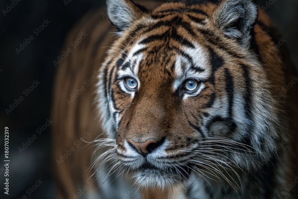 Fototapeta premium Close-up of a tiger's head and shoulders