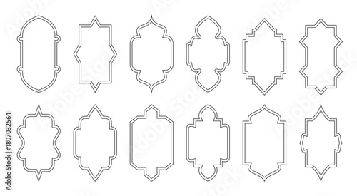 islamic arch set ornate window and door frames traditional