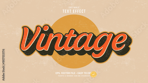 Vintage Retro 70s Cursive Text Effect