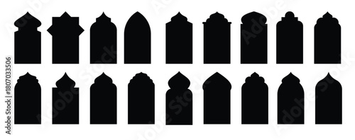 islamic window vector isolated on white background