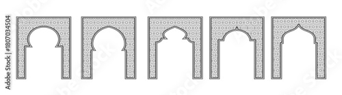  islamic frame with arch and ornament ramadan gate on