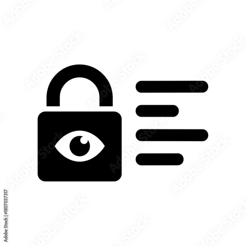 Password manager icon with a padlock and password fields on a transparent background