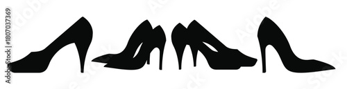 Set of lady shoes vector illustration