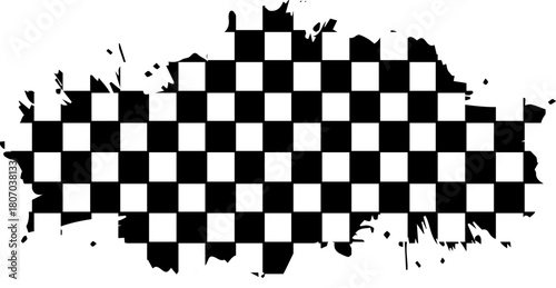 Distressed black and White Checkered Pattern. checkered pattern with grunge effect, Checkered Brush Stroke for racing and creative projects