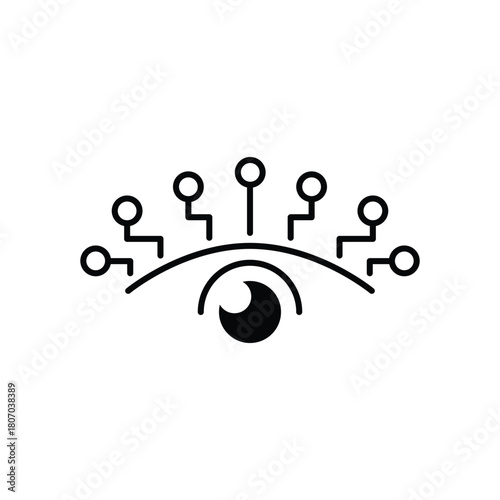Artificial intelligence icon. All-seeing eye sign