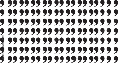 Abstract seamless pattern of black double quotation marks vector illustration