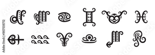 Koru Zodiac Sign Vector.