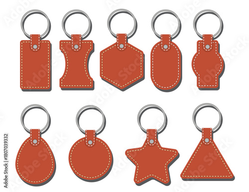 leather keychains vectors