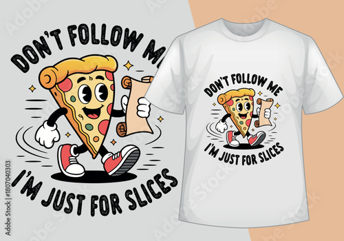 Funny Pizza Lover T-Shirt – Cheesy Slice Cartoon Design