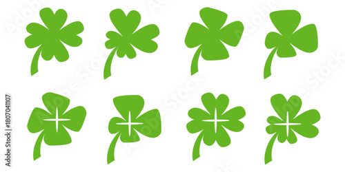 Clover leaf illustration in flat style. Clover leaf vector design symbolizes trust, hope, love, and good luck.	