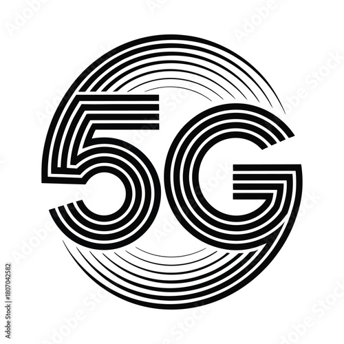 Abstract 5g symbol with concentric circles