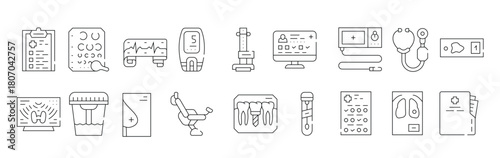 medical checkup health collection icons set 