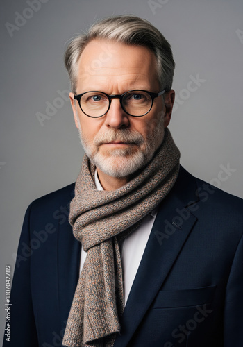 Wallpaper Mural Man in Suit, Shirt, Scarf Portrait Torontodigital.ca