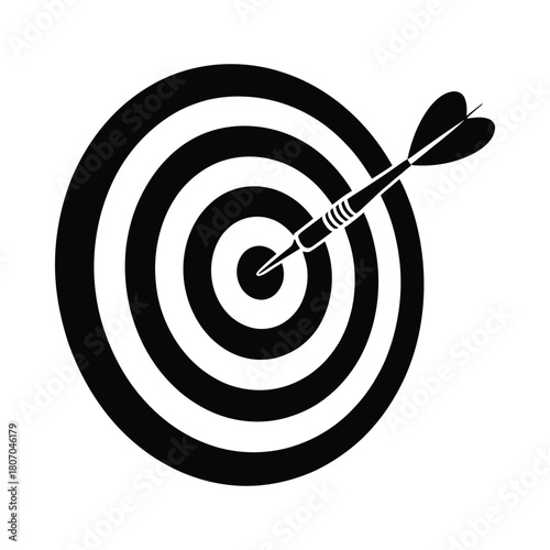 Dartboard with dart hitting the bullseye
