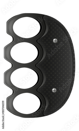 metal brass knuckles, a melee weapon used for close combat, fights, and robberies vector illustration isolated on white background