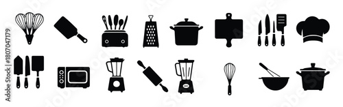 modern culinary and utensil icons for apps and websites 