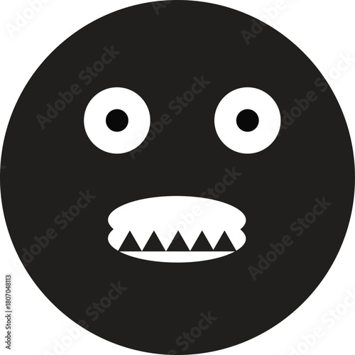 Angry snarling face emotion icon