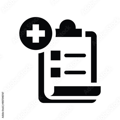 medical report glyph icon illustration vector graphic.eps