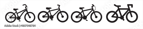 minimalist bicycle silhouettes in black