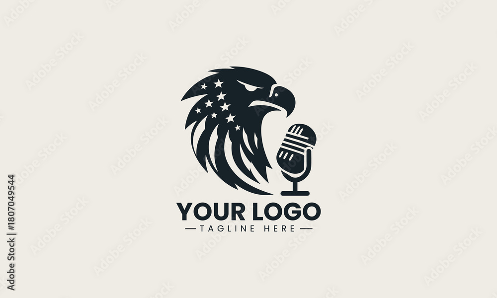 Fototapeta premium American Eagle Podcast vector logo