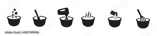 mixing bowl icons vector