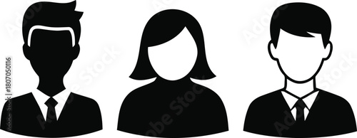 Vector silhouette illustration of a perfect business profile icon or people symbol design