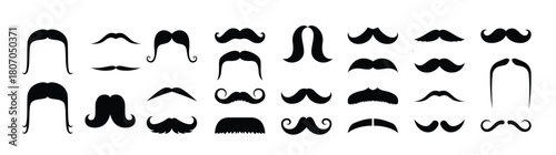 mustache collection set isolated on white background 