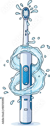 Electric toothbrush with splash, promoting oral hygiene and dental care