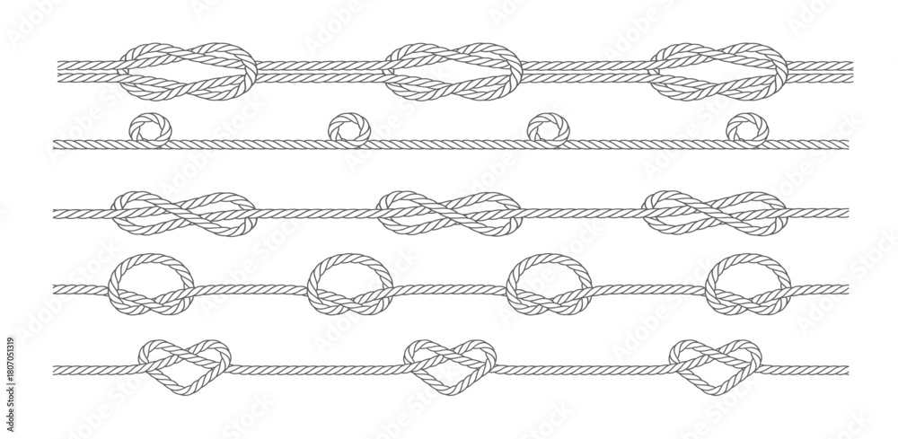 Fototapeta premium Nautical rope set