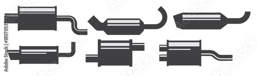 muffler icons vector