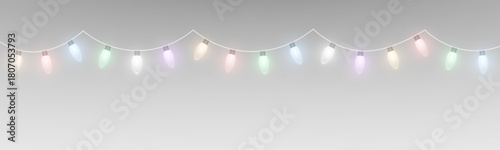 Bright carnival lights and festive garland with glowing lamp strings.