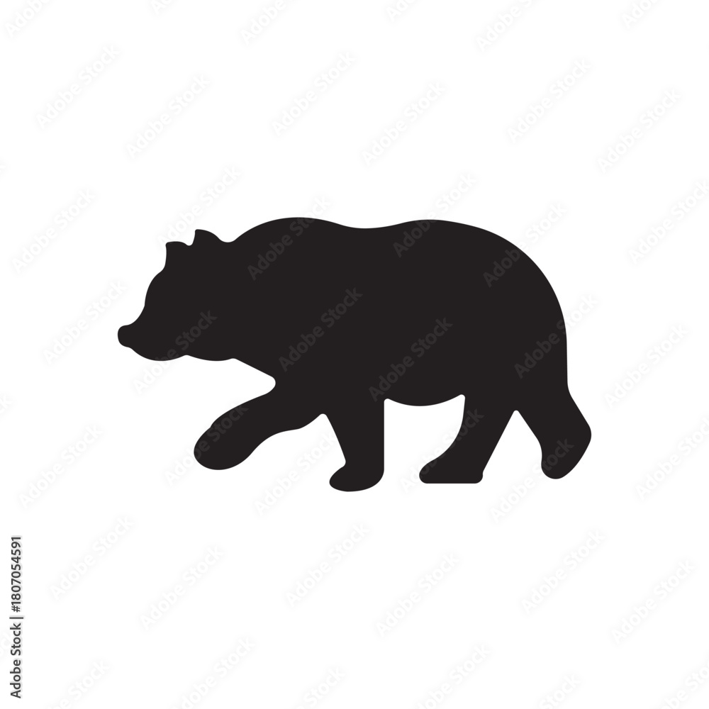 Fototapeta premium Bear vector silhouette art illustration bundle