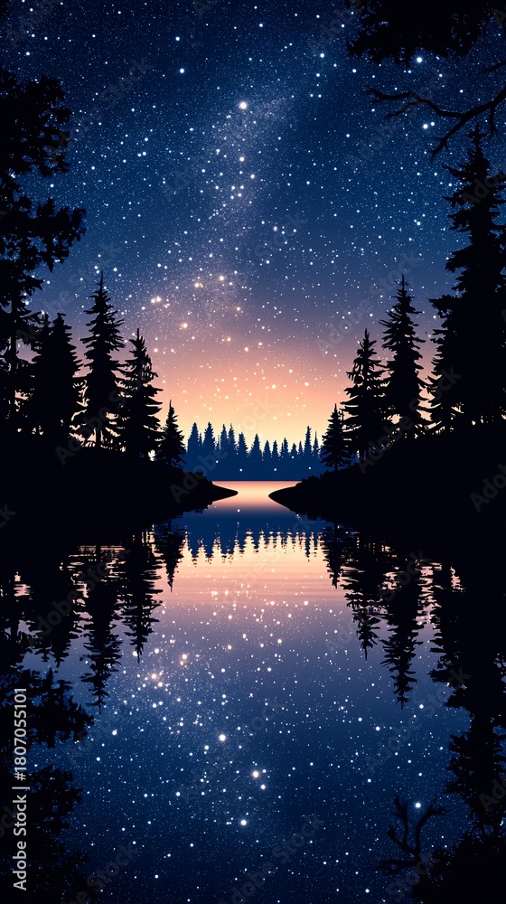 Fototapeta premium Starry Sky Reflection